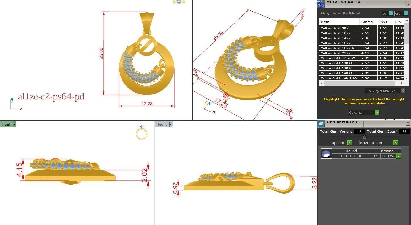 Women Diamaond pendant 3dm stl render detail  3D print model_1