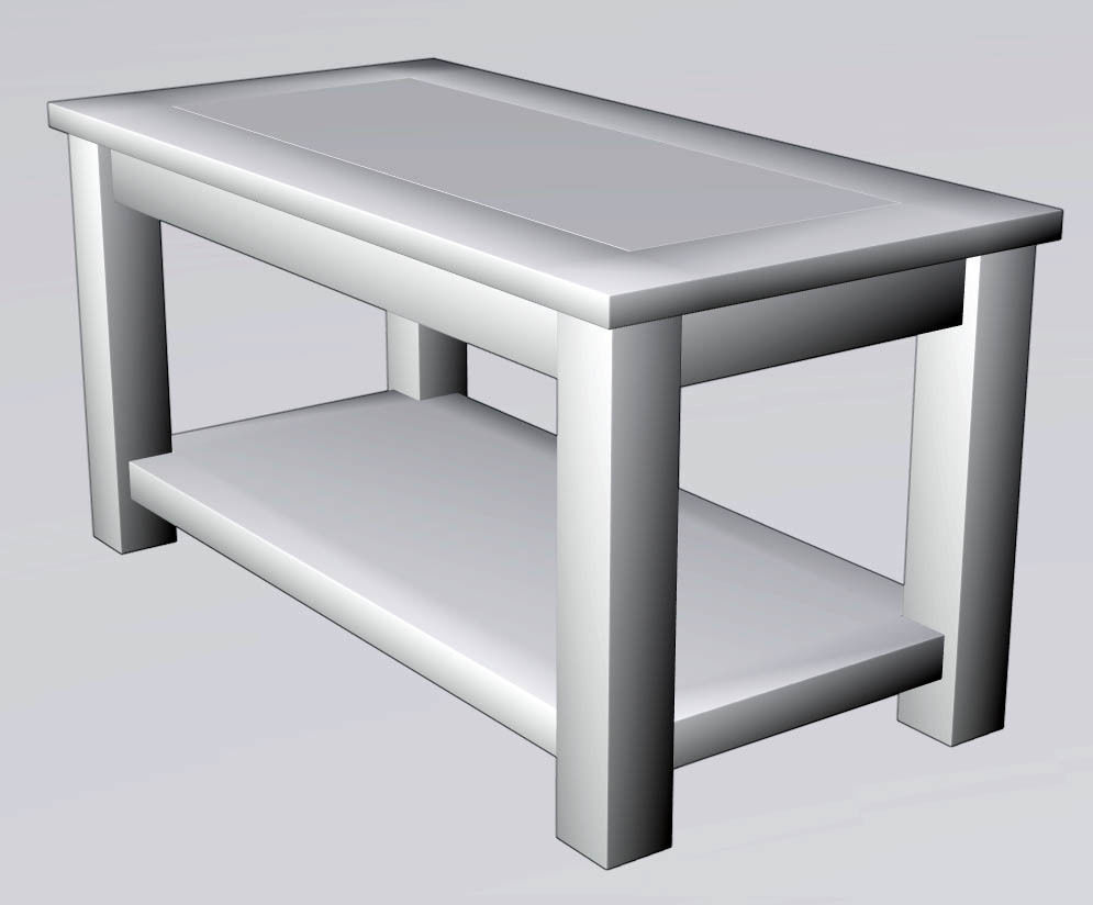 Coffee Table - Light Oak - Low-Poly 3D model Low-poly 3D model_2