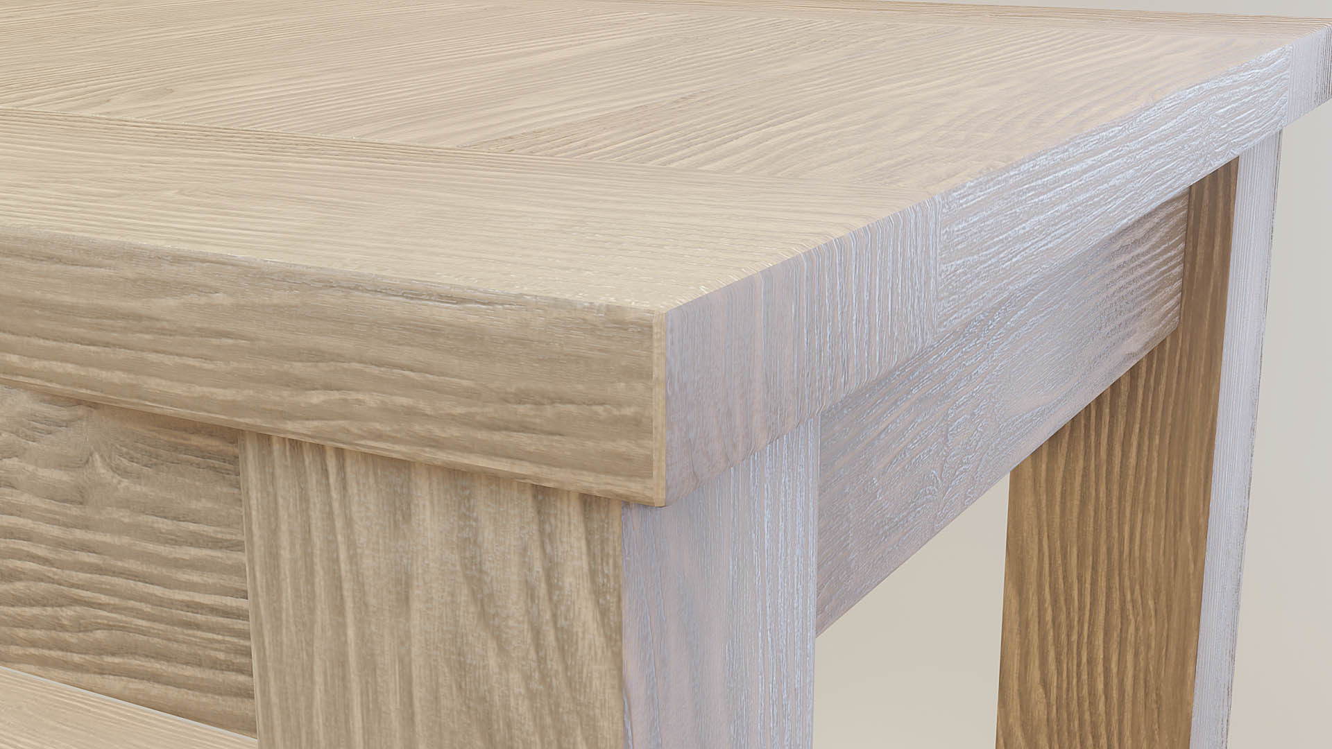 Coffee Table - Light Oak - Low-Poly 3D model Low-poly 3D model_1