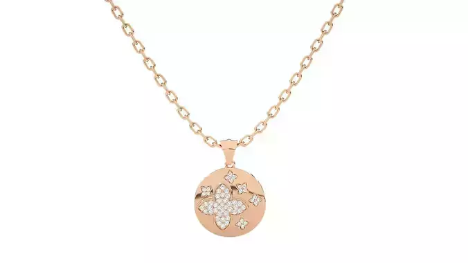 Women flower pendant 3dm stl render detail  3D print model