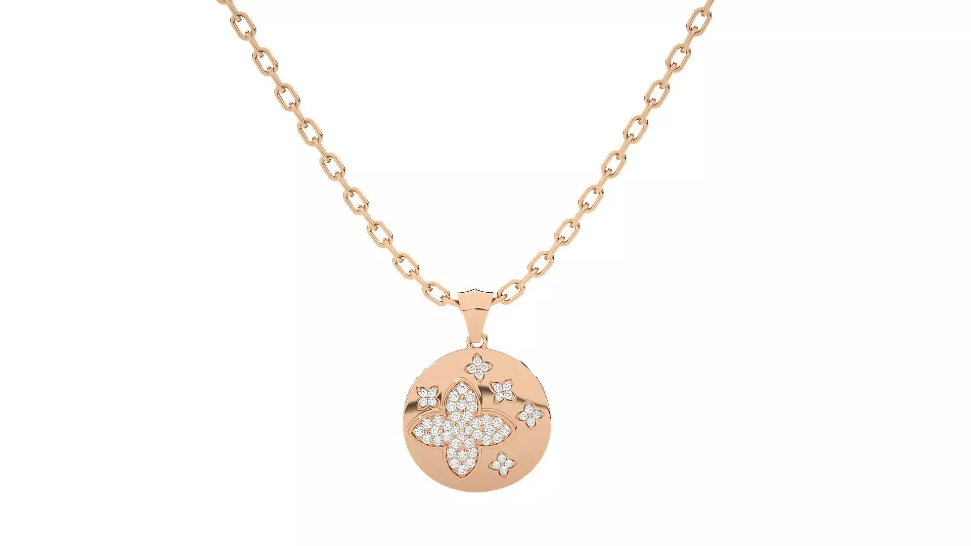 Women flower pendant 3dm stl render detail  3D print model_0