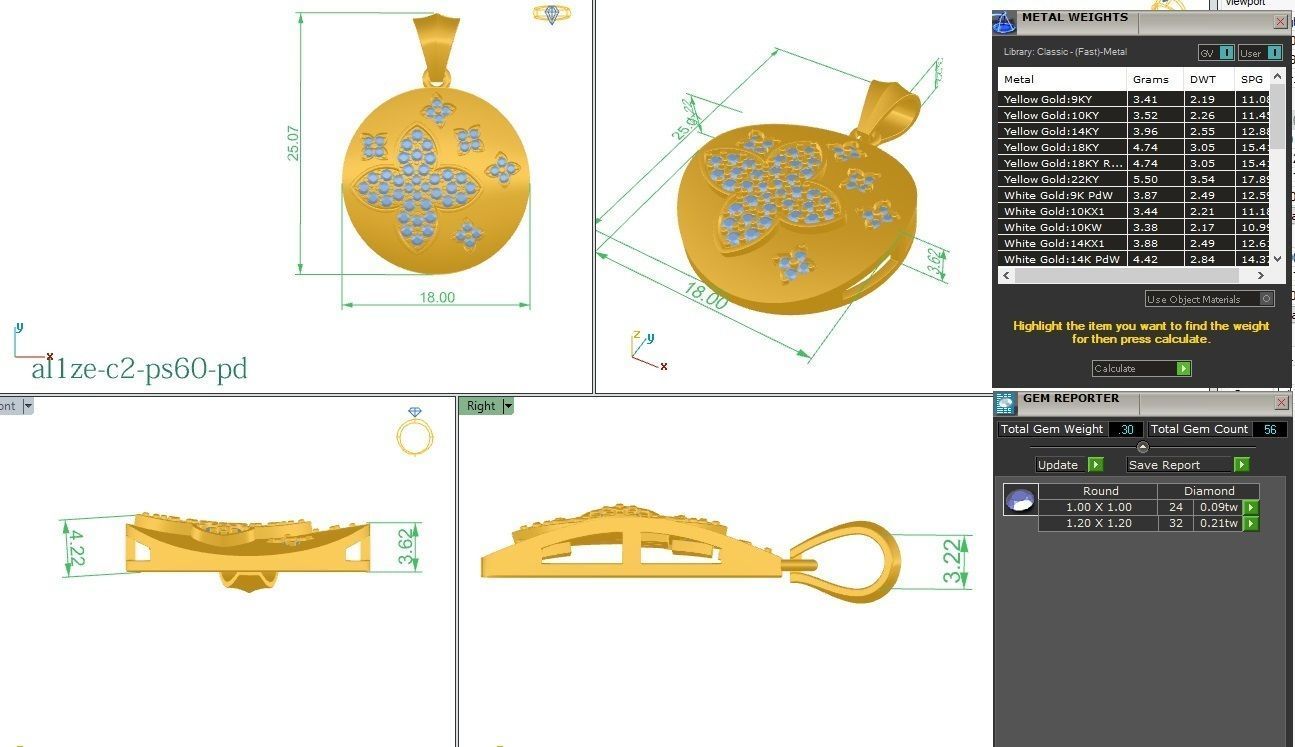 Women flower pendant 3dm stl render detail  3D print model_1