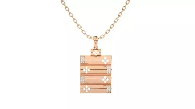 Women Flower pendant 3dm stl render detail