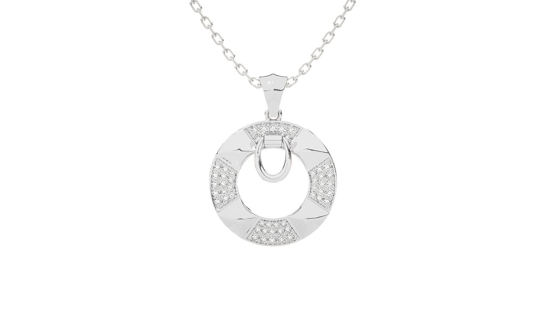 Women round pendant 3dm stl render detail 3D print model_5