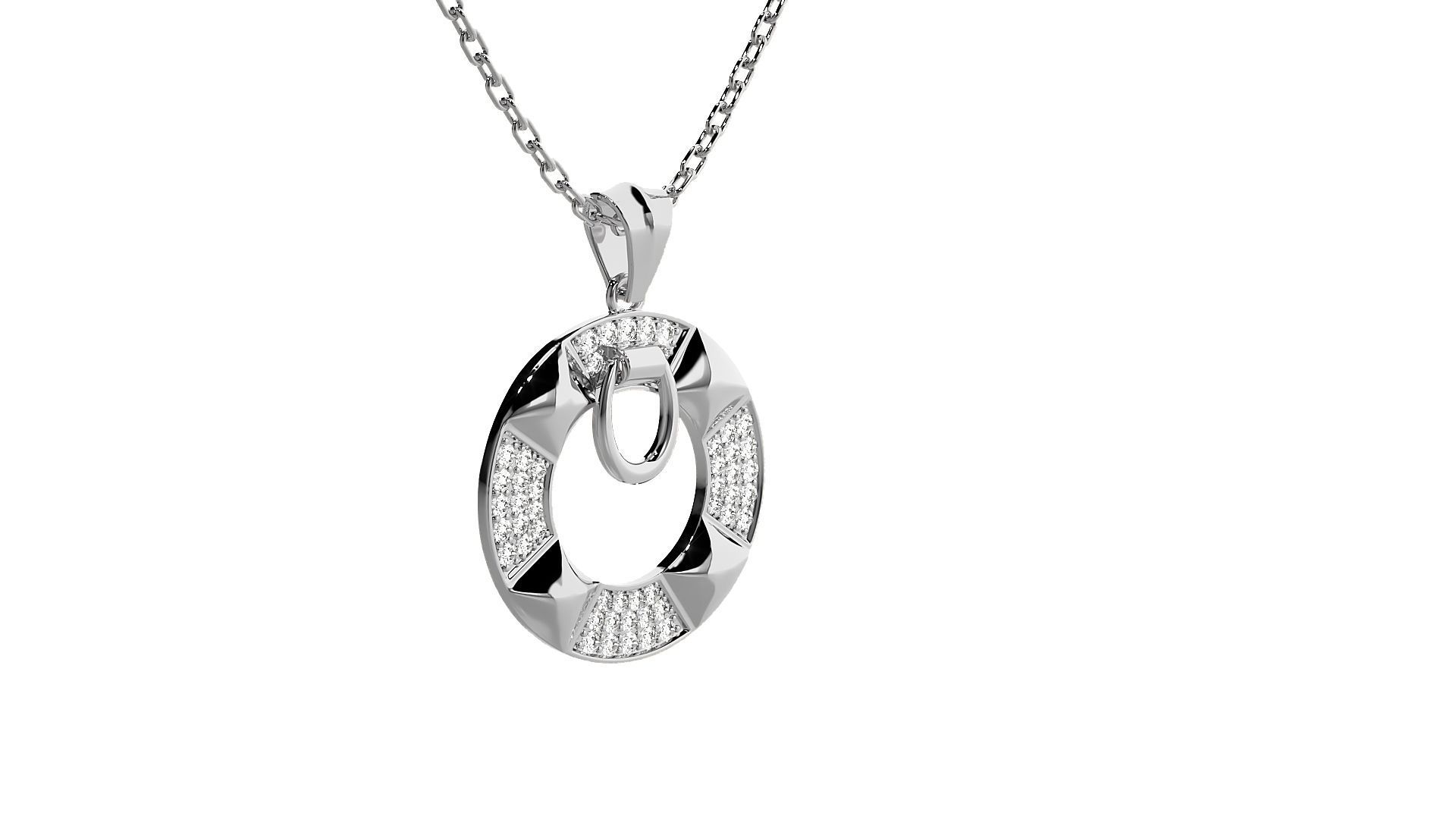 Women round pendant 3dm stl render detail 3D print model_6