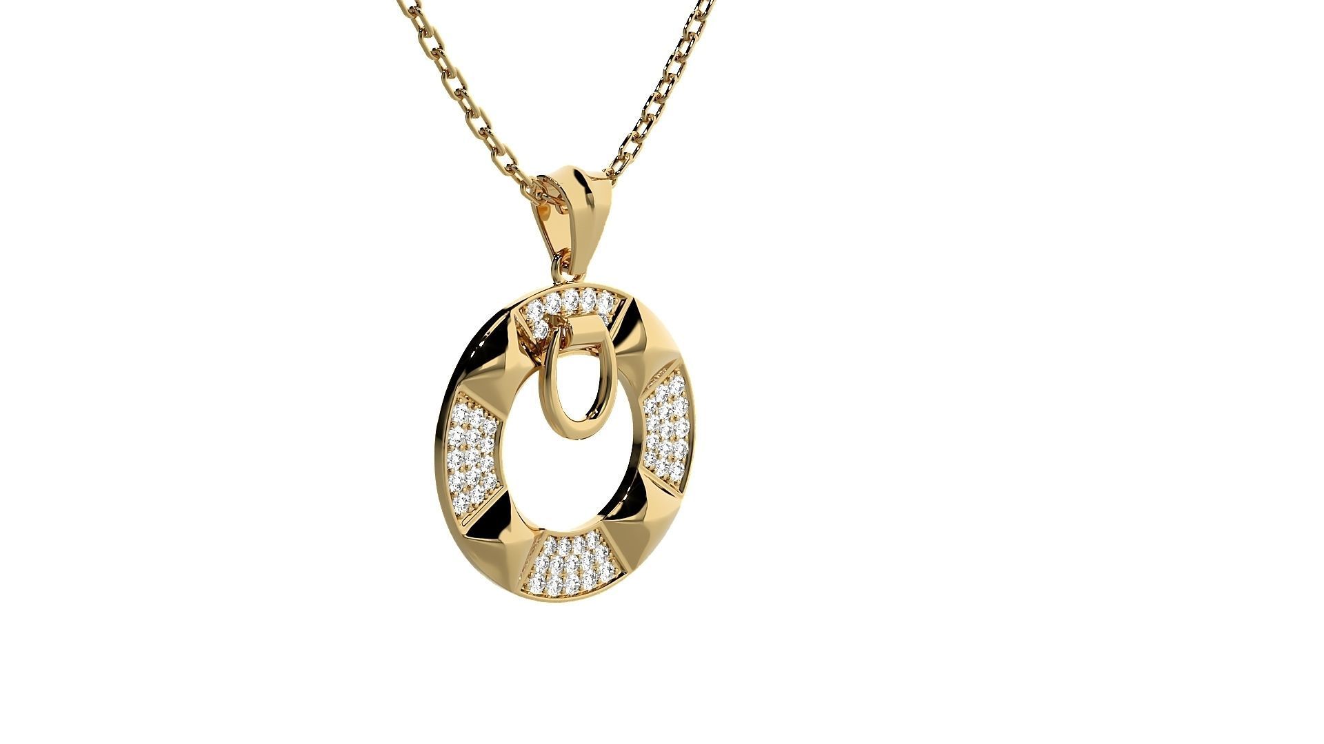 Women round pendant 3dm stl render detail 3D print model_10