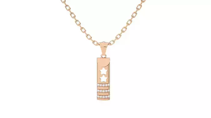 Women star diamond pendant 3dm stl render detail 