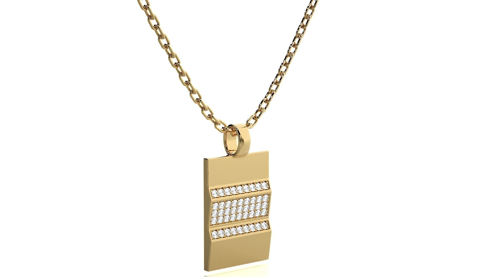 Women diamond pendant 3dm stl render detail  3D print model_10