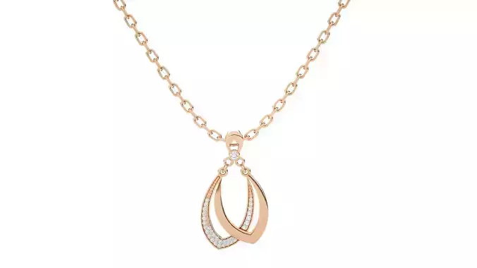 Women Leaf pendant 3dm stl render detail 