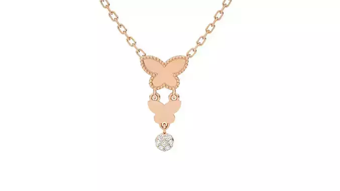 Women Butterfly pendant 3dm stl render detail  3D print model