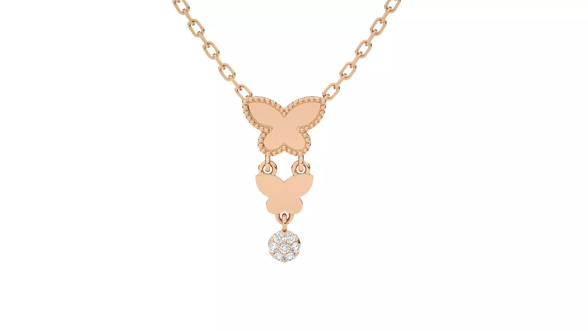 Women Butterfly pendant 3dm stl render detail 3D print model_0