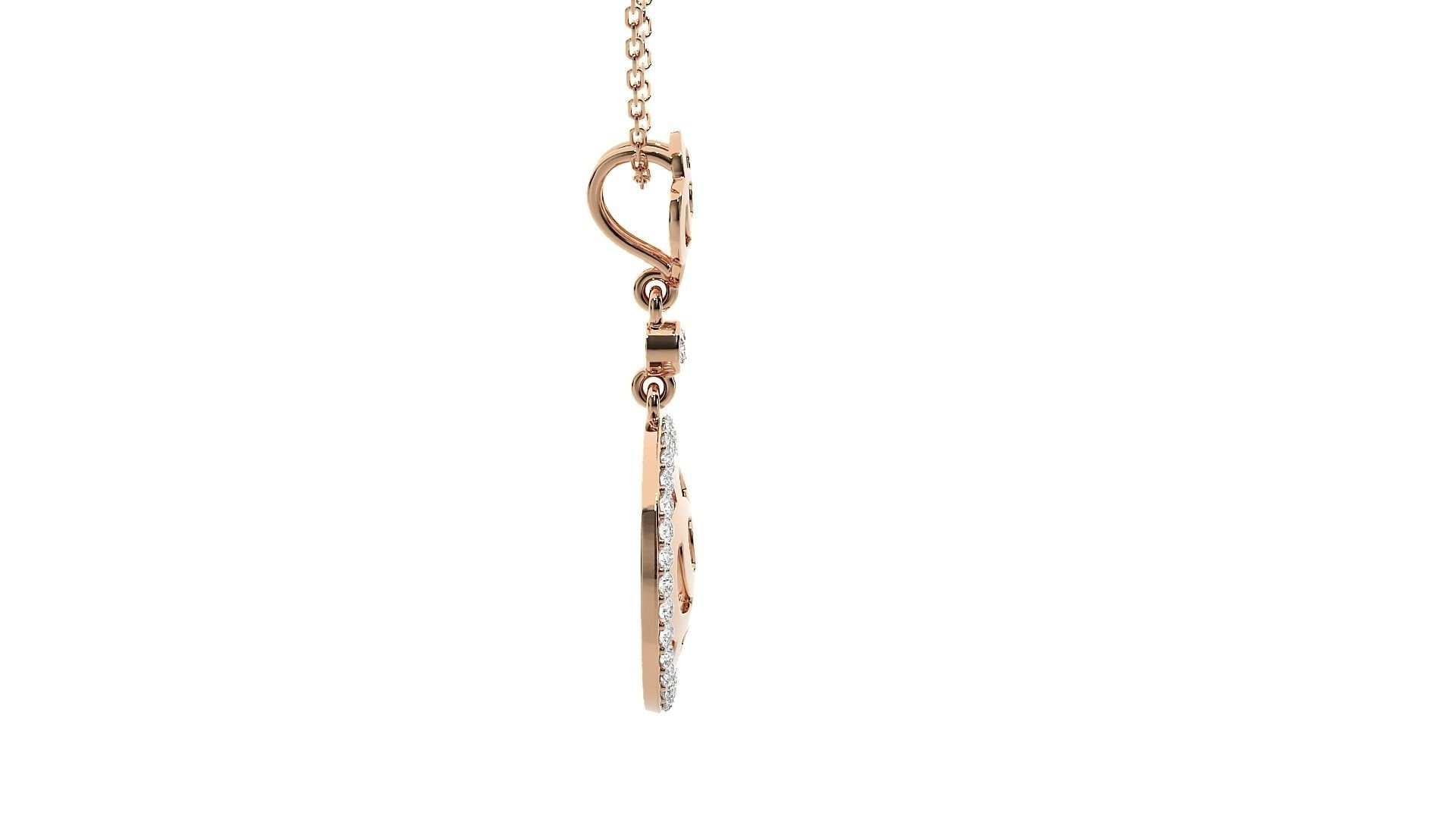 Women flower pendant 3dm stl render detail  3D print model_3