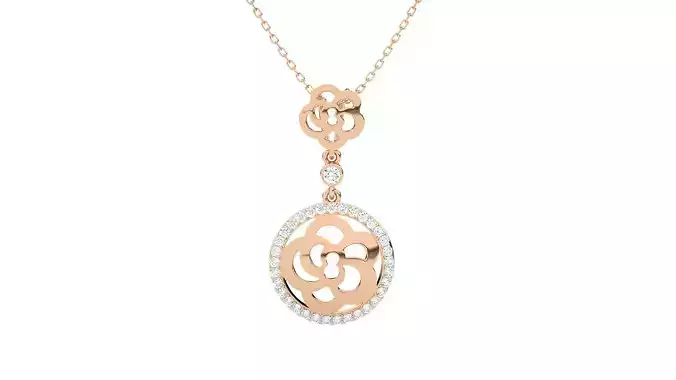 Women flower pendant 3dm stl render detail  3D print model