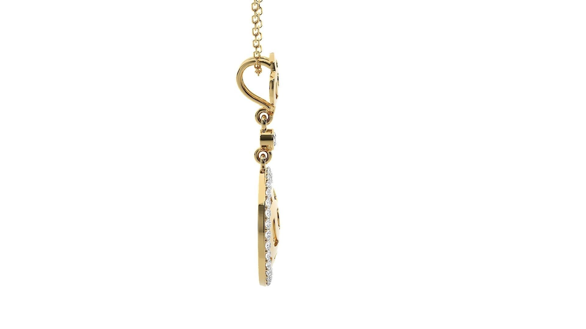 Women flower pendant 3dm stl render detail  3D print model_11