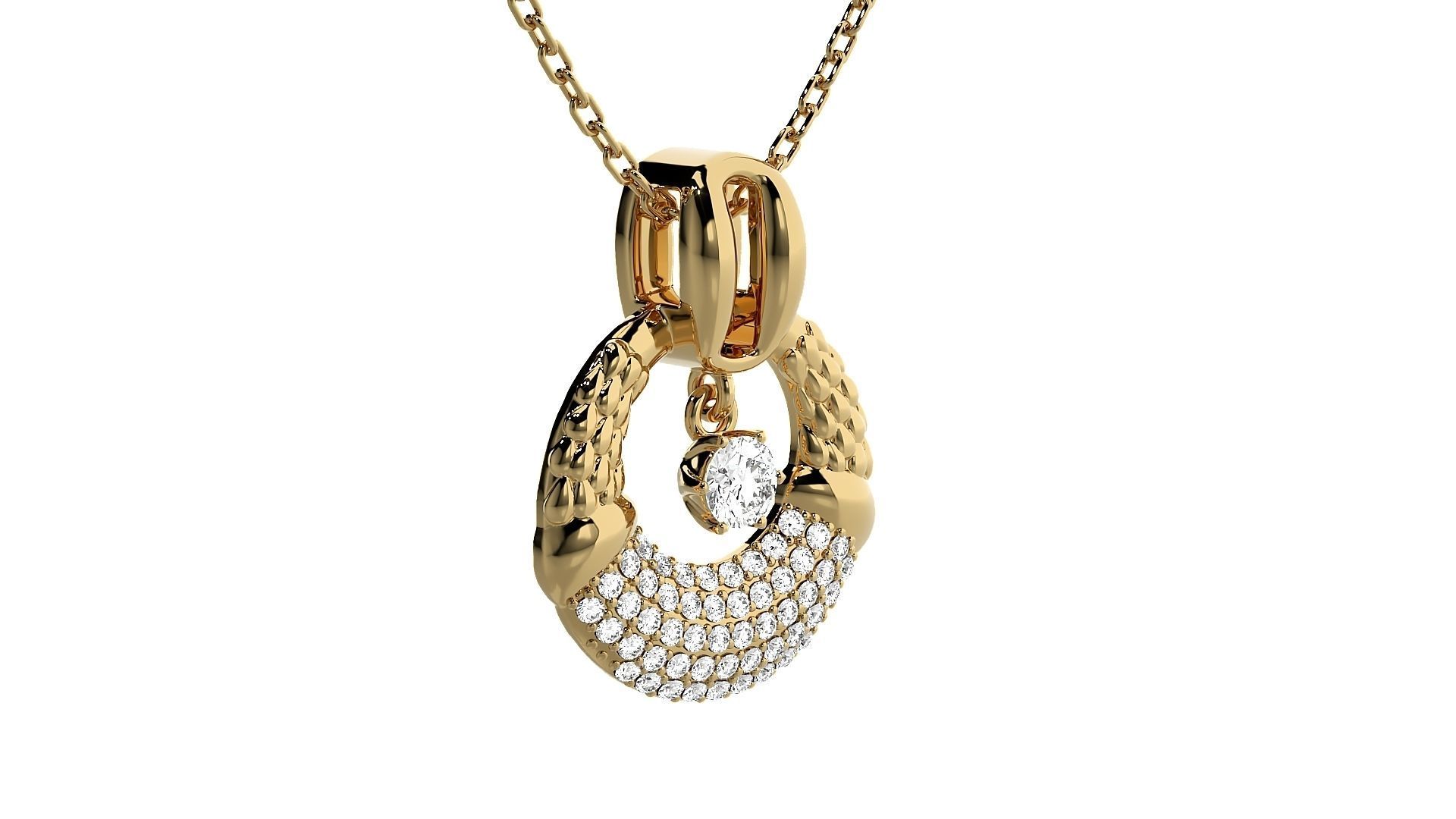 Women Dancing diamond pendant 3dm stl render detail  3D print model_10