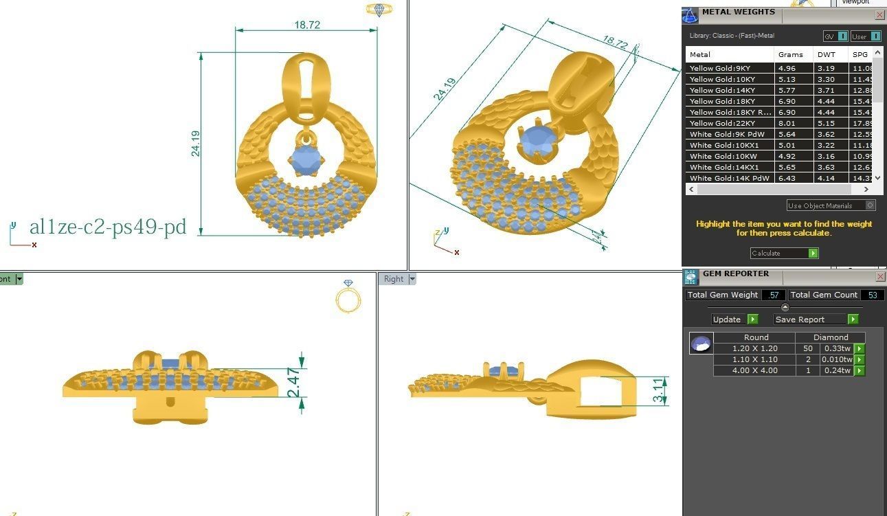 Women Dancing diamond pendant 3dm stl render detail  3D print model_1