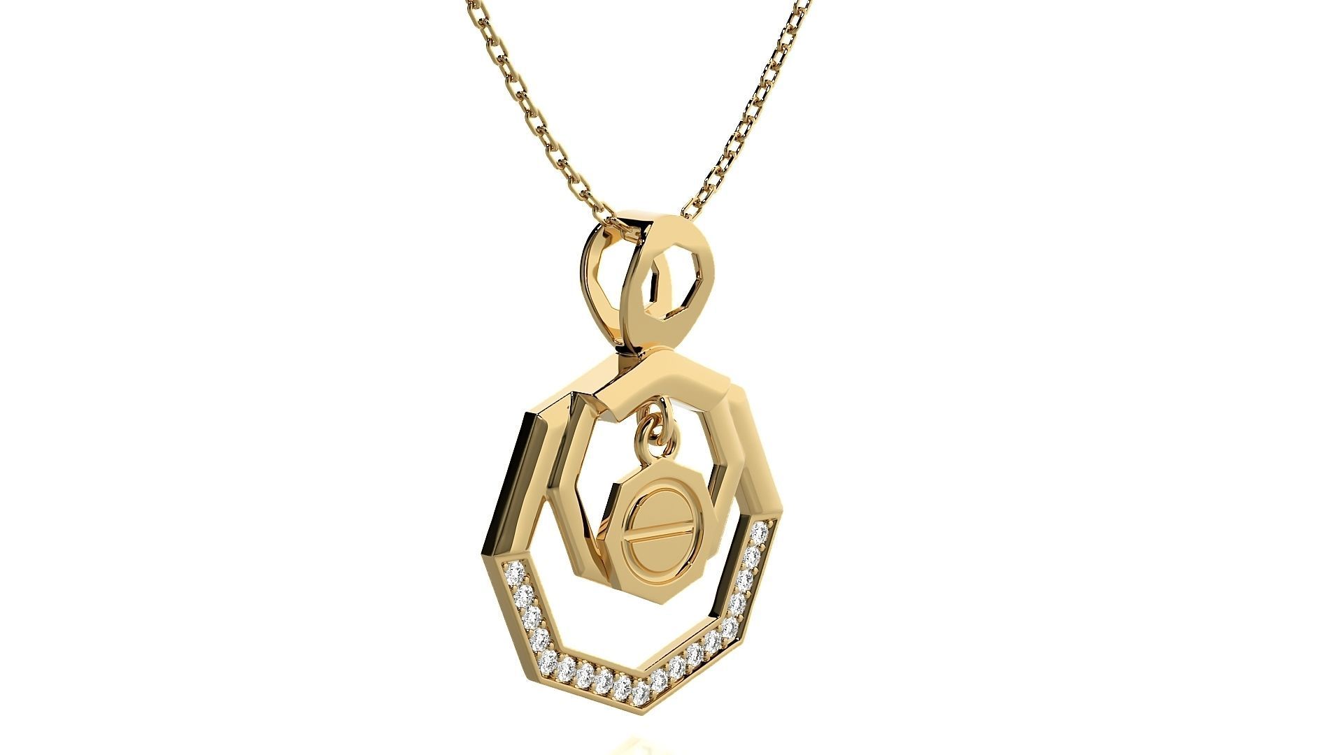 Women Dancing plate pendant 3dm stl render detail  3D print model_10