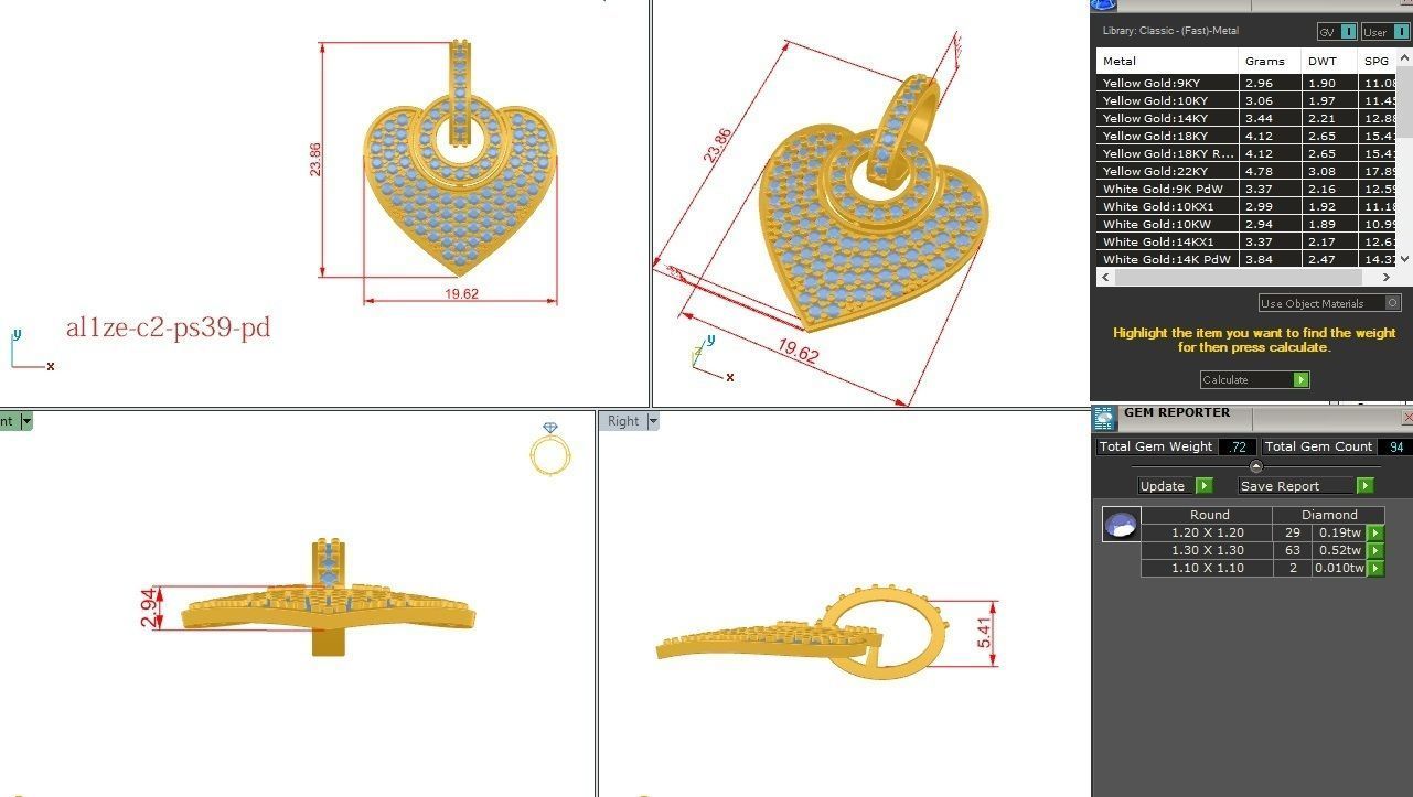 Women Heart pendant 3dm stl render detail  3D print model_1