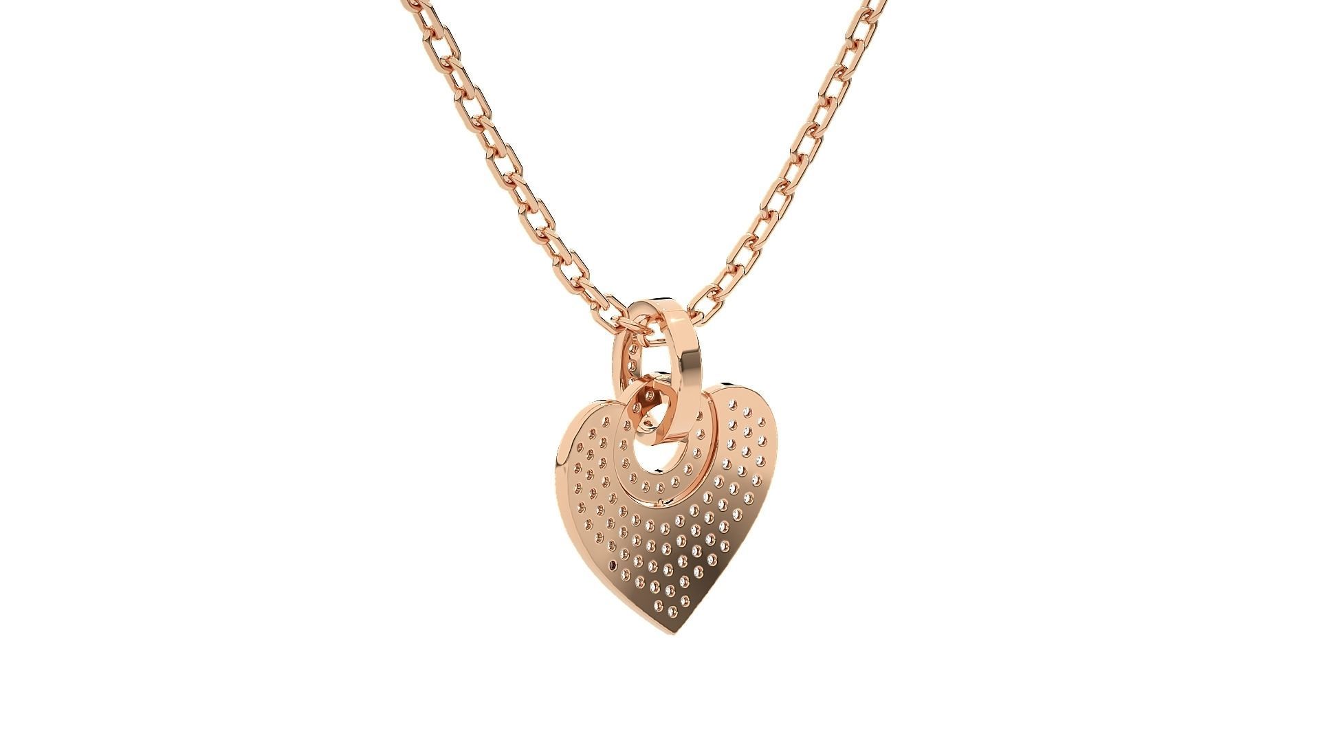 Women Heart pendant 3dm stl render detail  3D print model_4