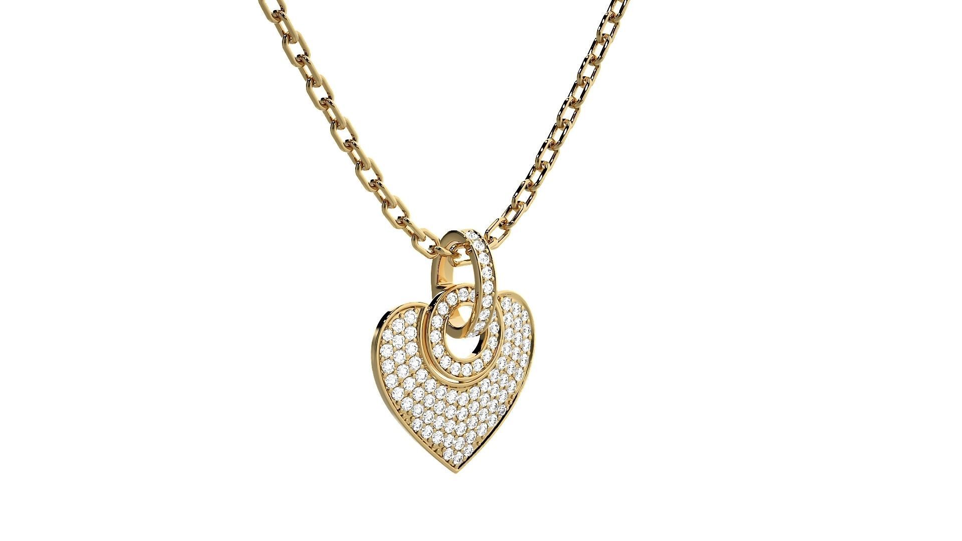 Women Heart pendant 3dm stl render detail  3D print model_10