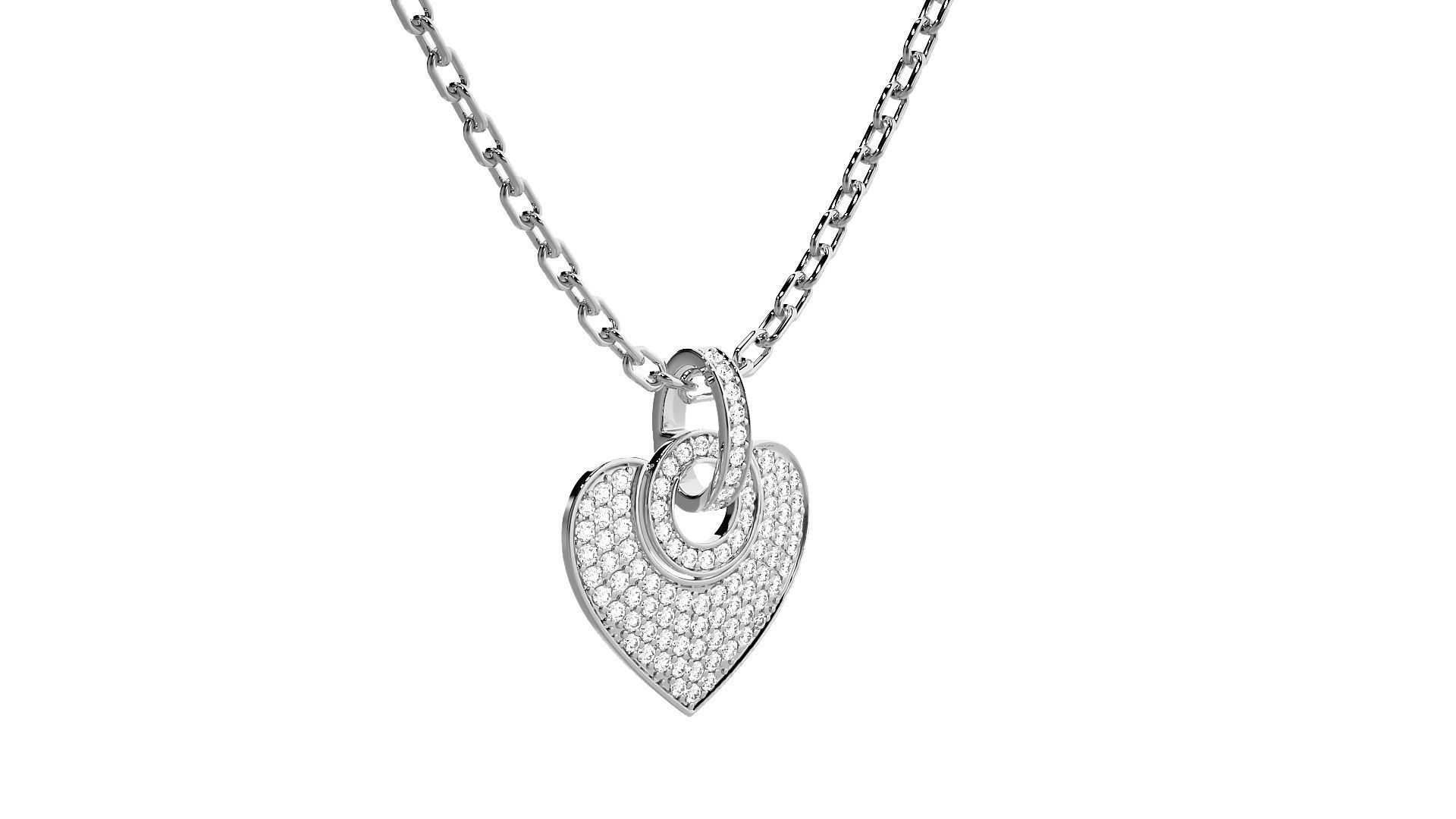 Women Heart pendant 3dm stl render detail  3D print model_6