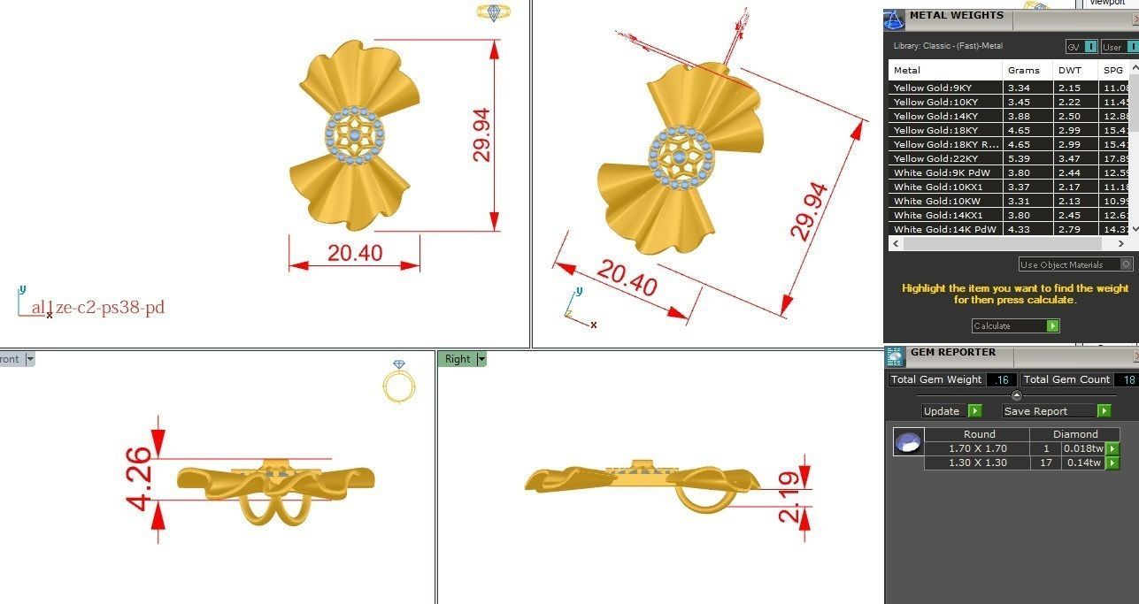 Women Tie Bow pendant 3dm stl render detail 3D print model_1