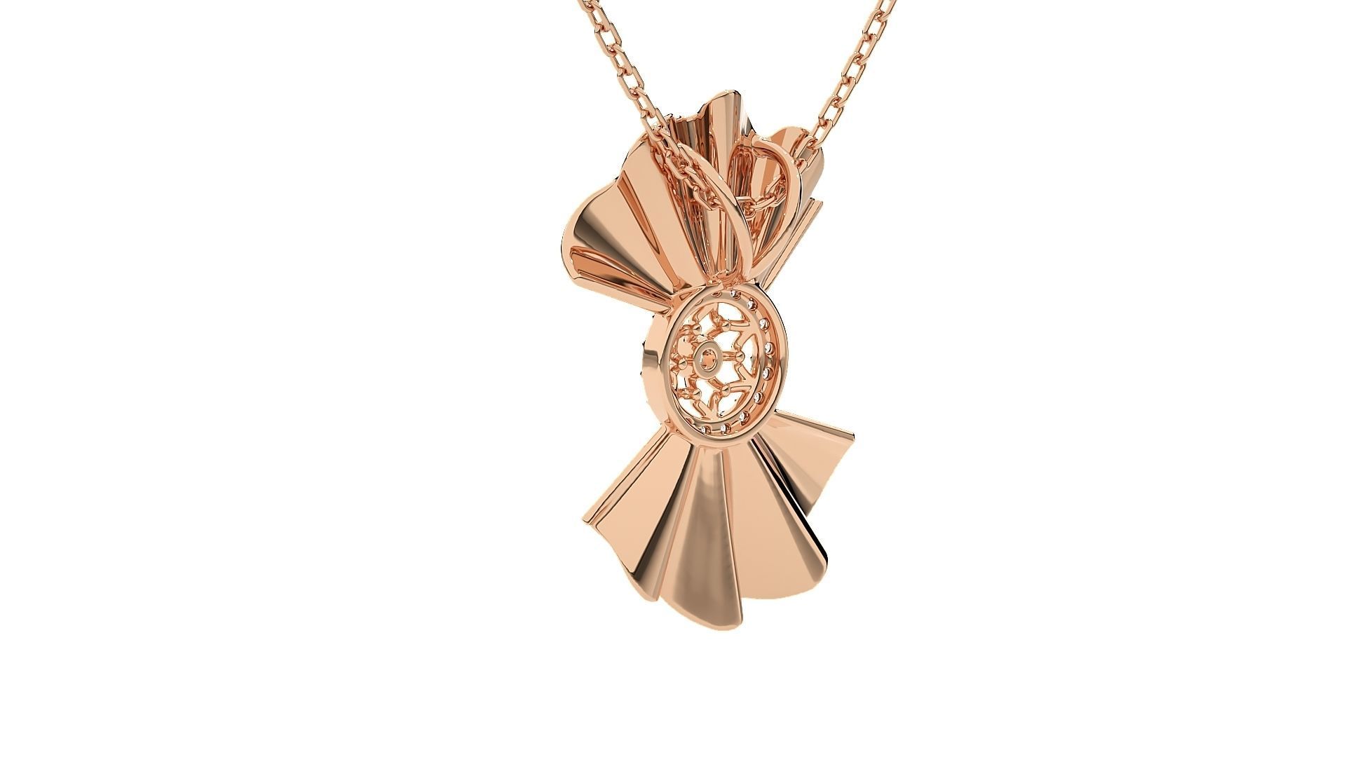 Women Tie Bow pendant 3dm stl render detail 3D print model_4