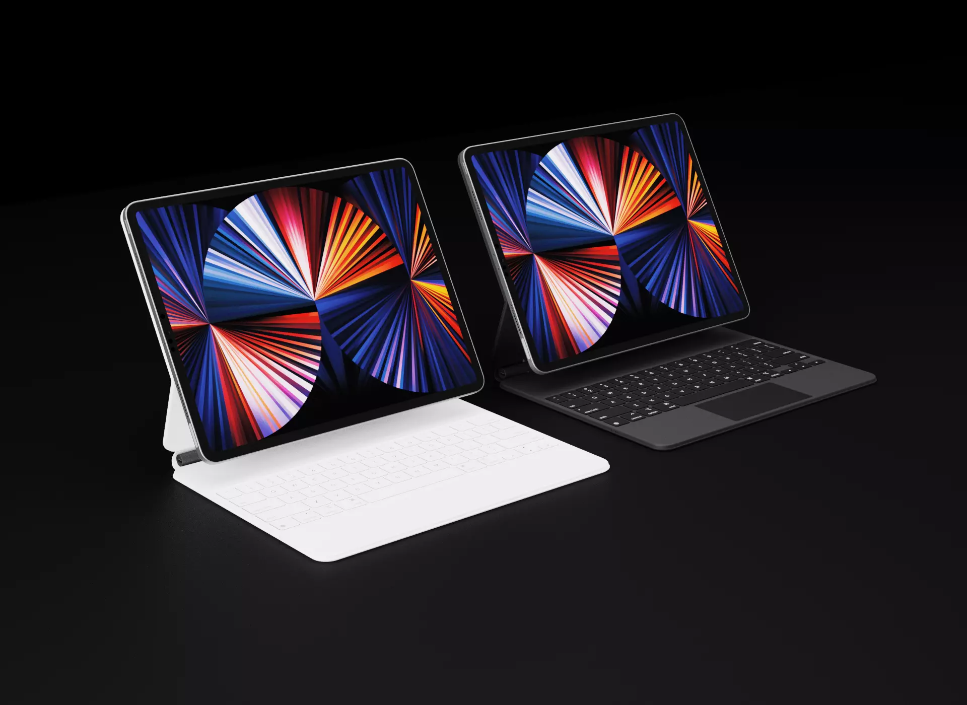 Apple Silicon M1 iPad Pro with Magic Keyboard in Official Colors 3D model_0