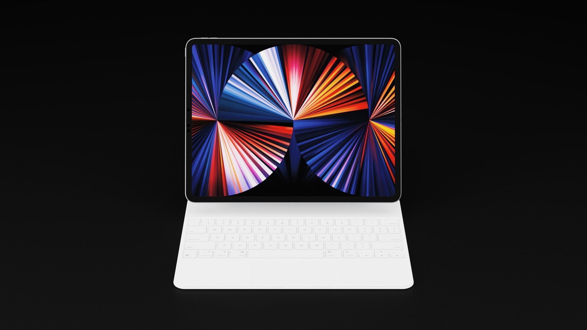 Apple Silicon M1 iPad Pro with Magic Keyboard in Official Colors 3D model_2