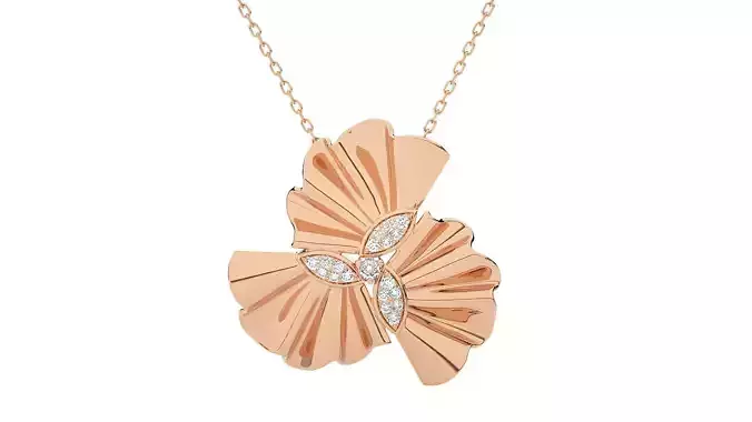 Women petal pendant 3dm stl render detail 