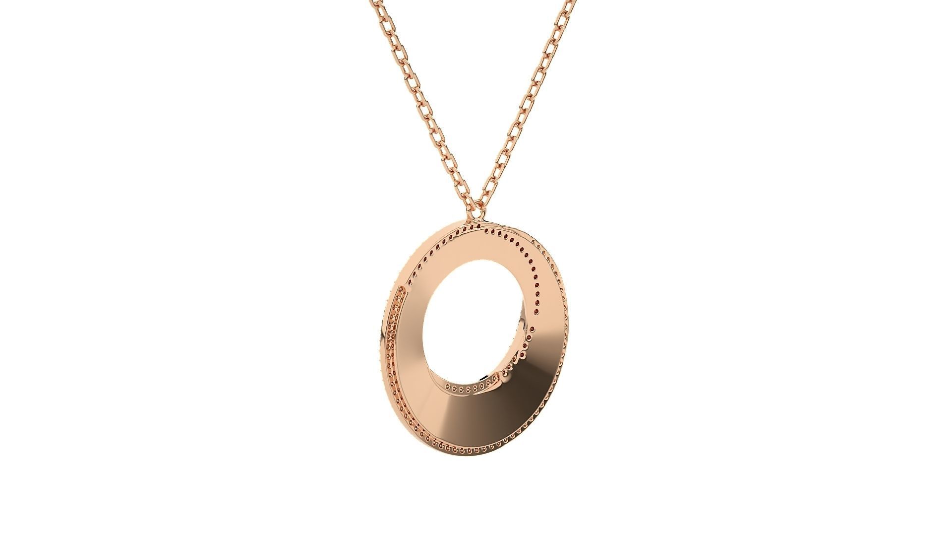 Women round pendant 3dm stl render detail 3D print model_4