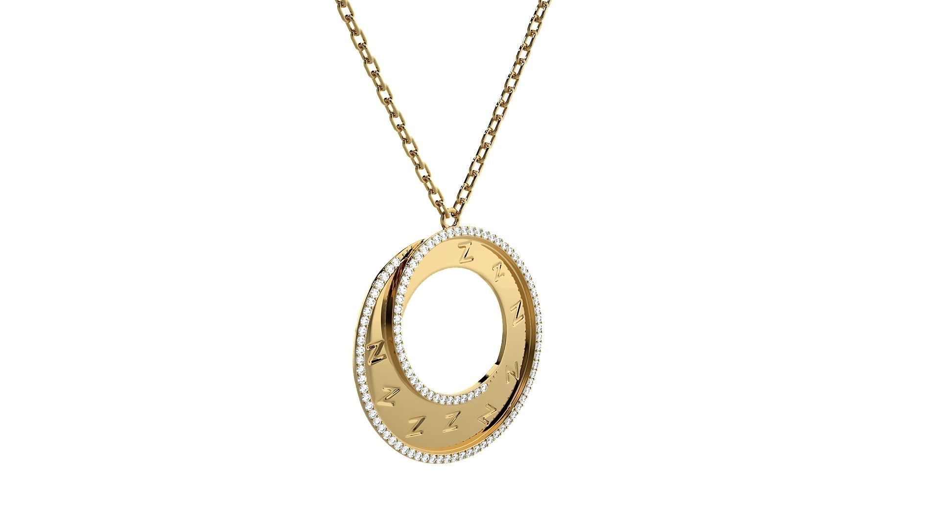 Women round pendant 3dm stl render detail 3D print model_10