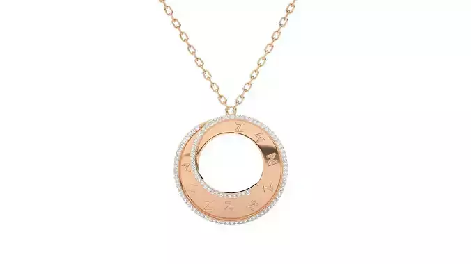 Women round pendant 3dm stl render detail 
