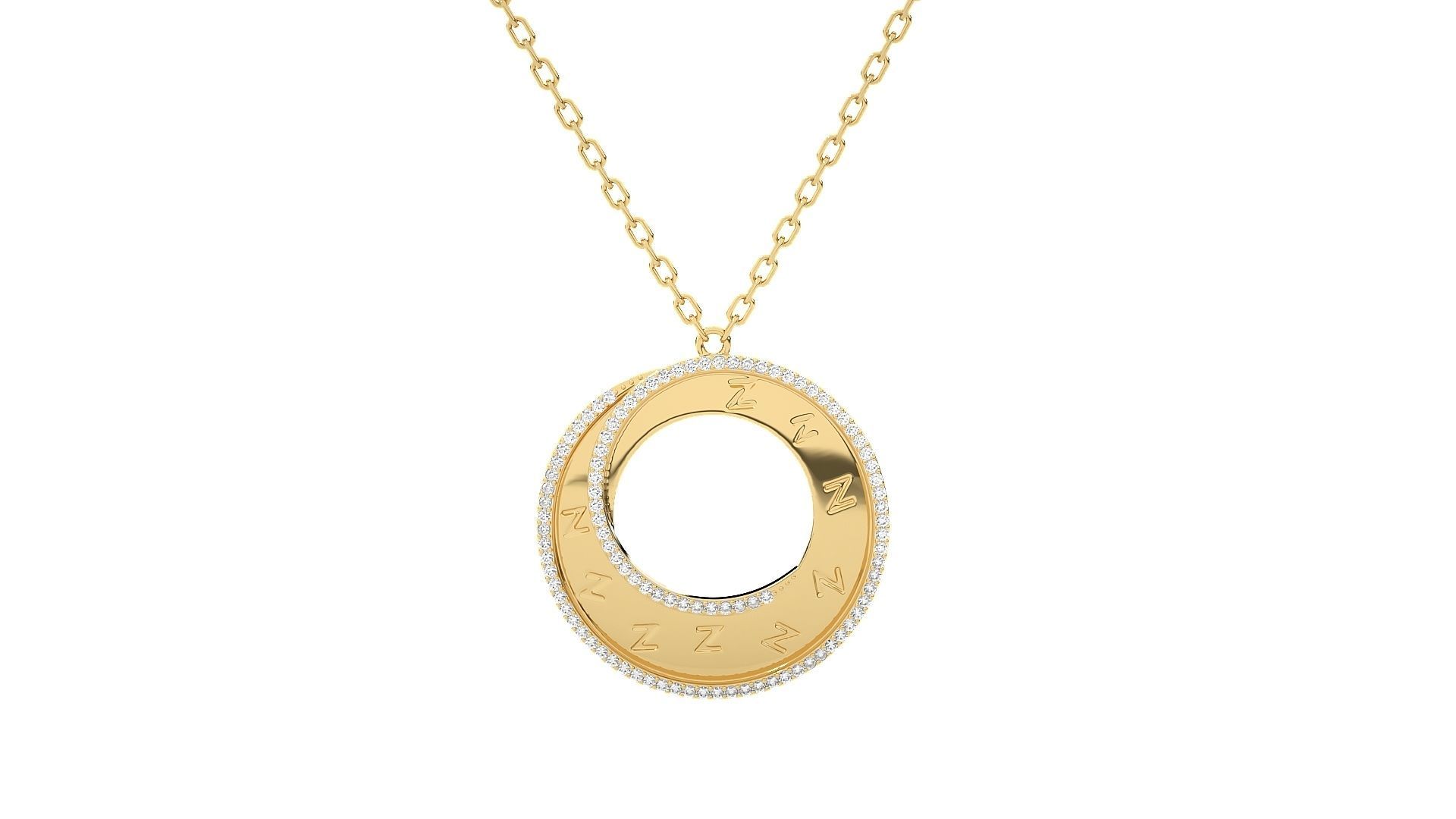 Women round pendant 3dm stl render detail 3D print model_9