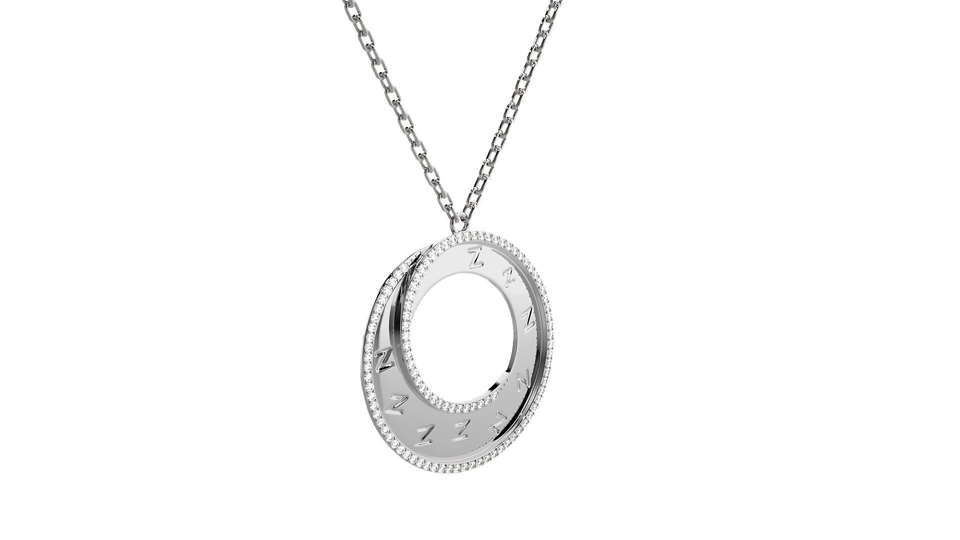 Women round pendant 3dm stl render detail 3D print model_6