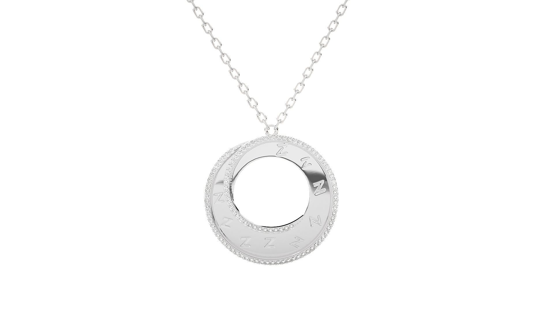 Women round pendant 3dm stl render detail 3D print model_5