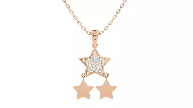 Women star pendant 3dm stl render detail  3D print model