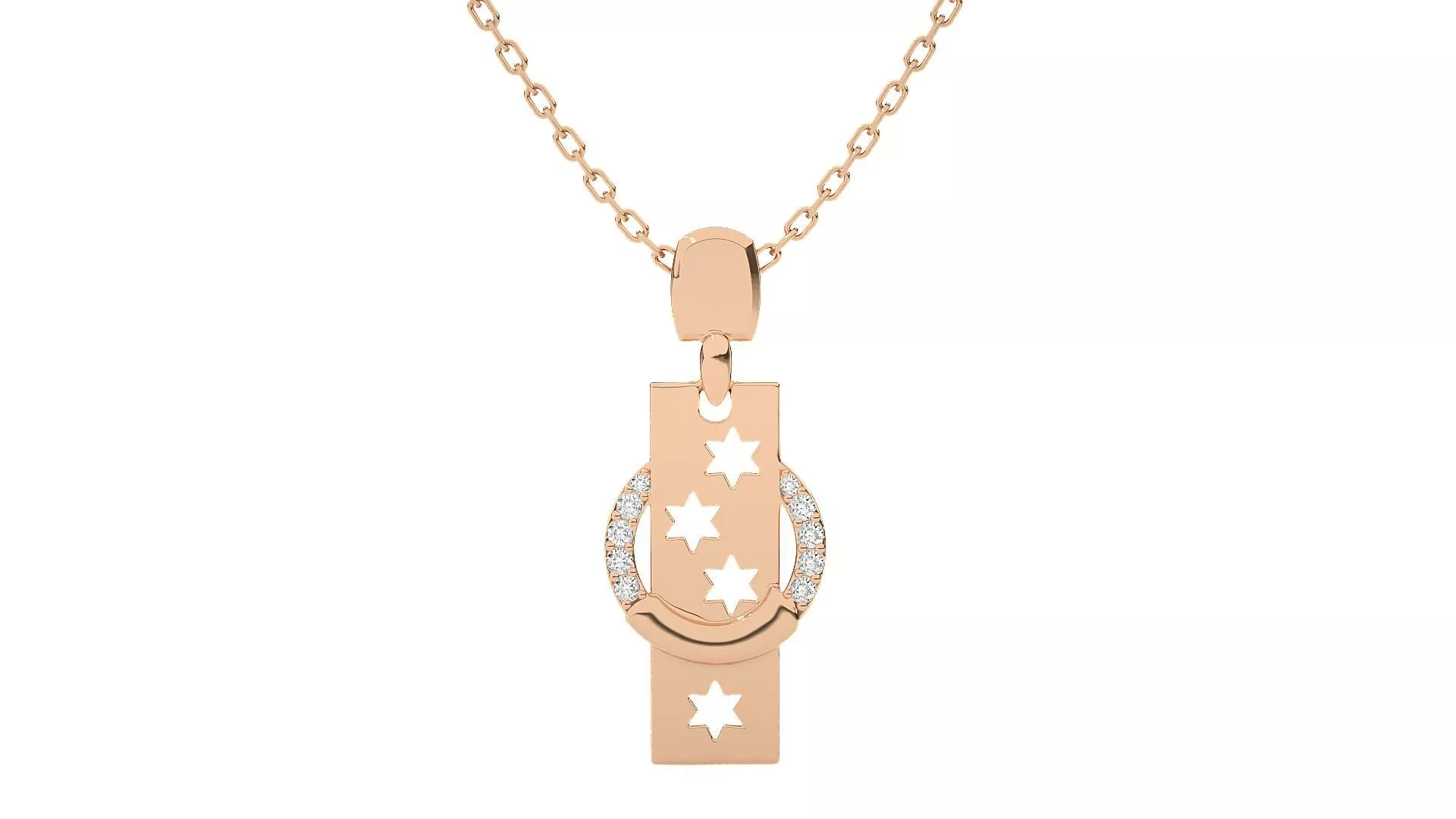 Women start diamond pendant 3dm stl render detail 3D print model