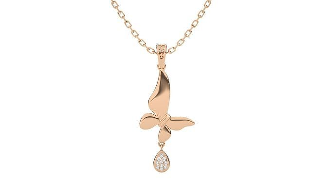 Women Bird pendant 3dm stl render detail  3D print model