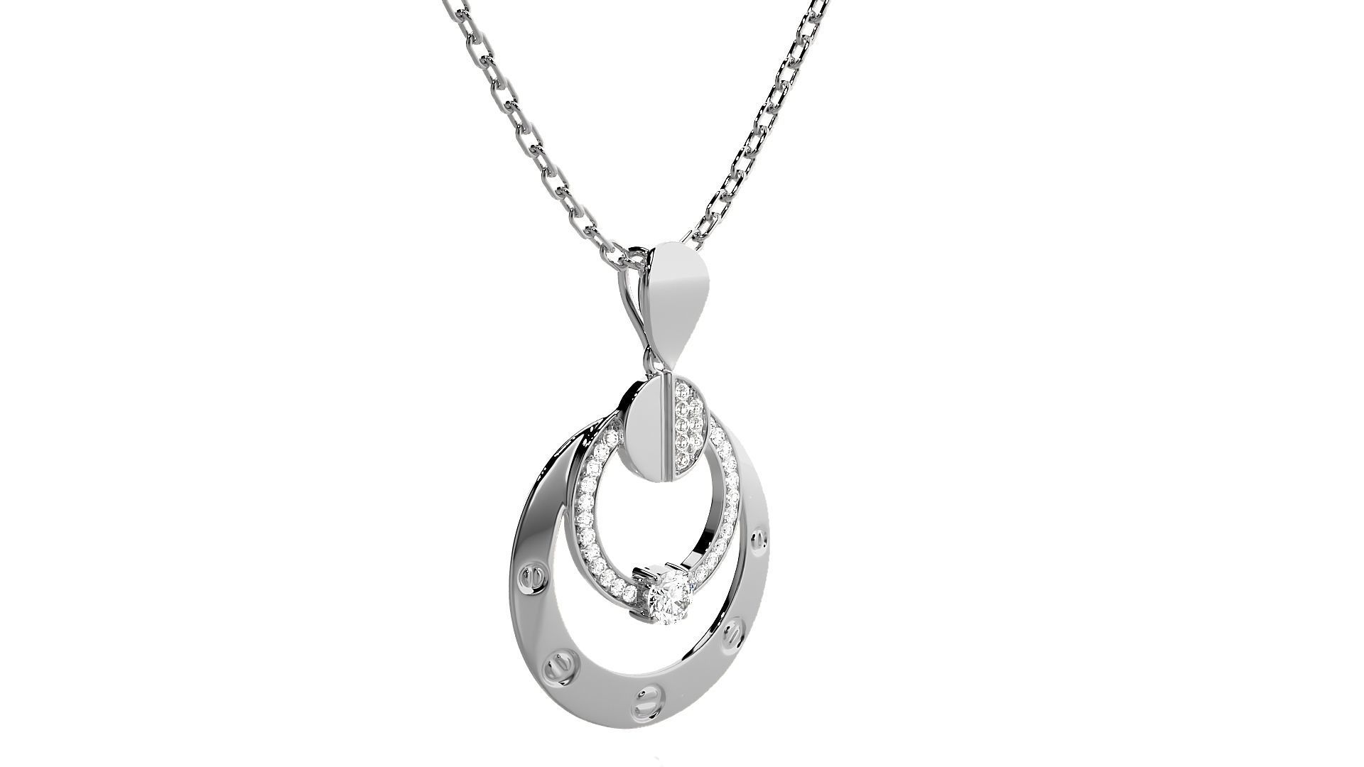 Women Circle pendant 3dm stl render detail  3D print model_6