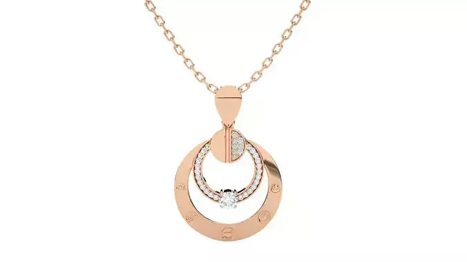 Women Circle pendant 3dm stl render detail  3D print model