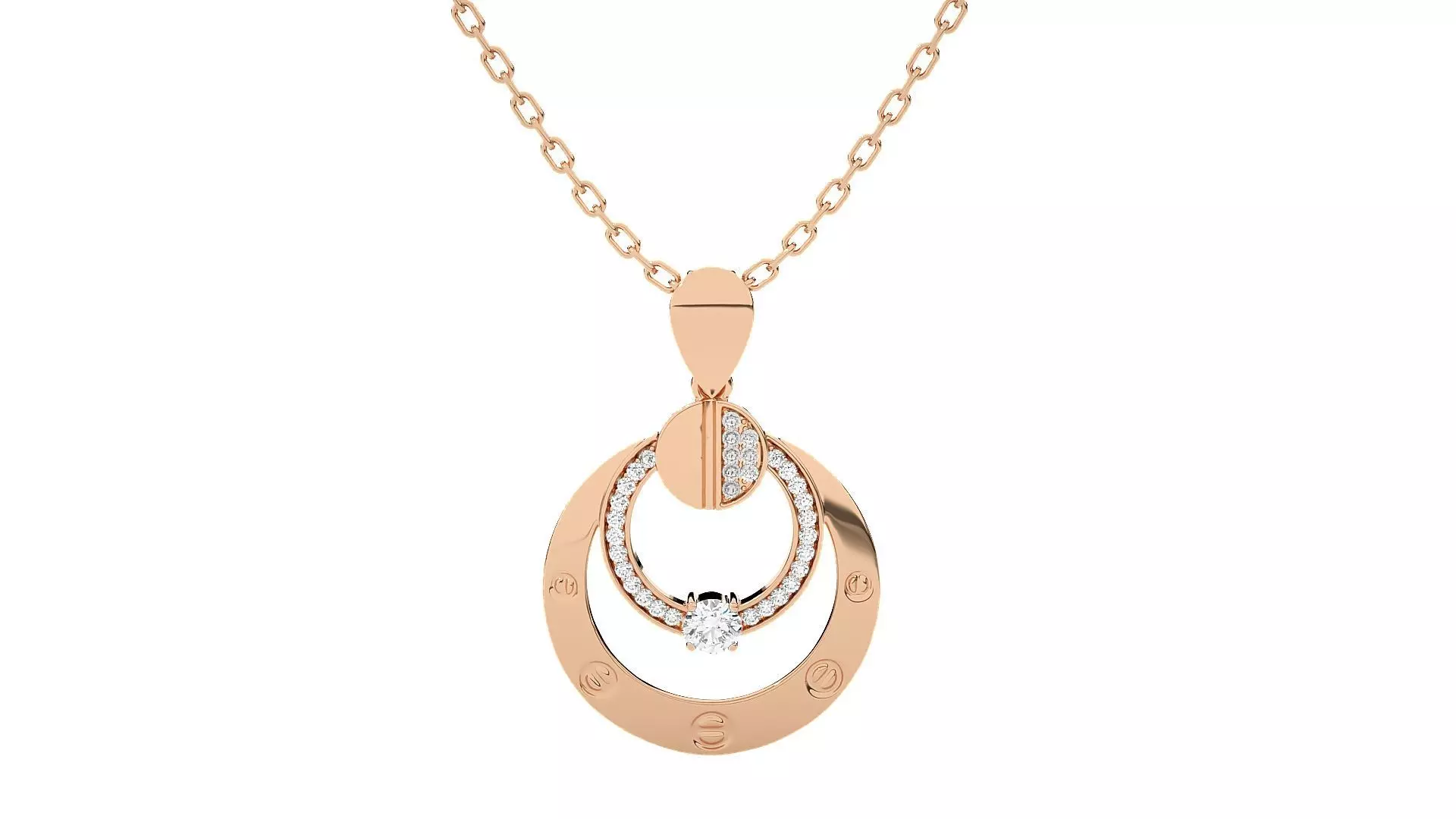 Women Circle pendant 3dm stl render detail  3D print model_0