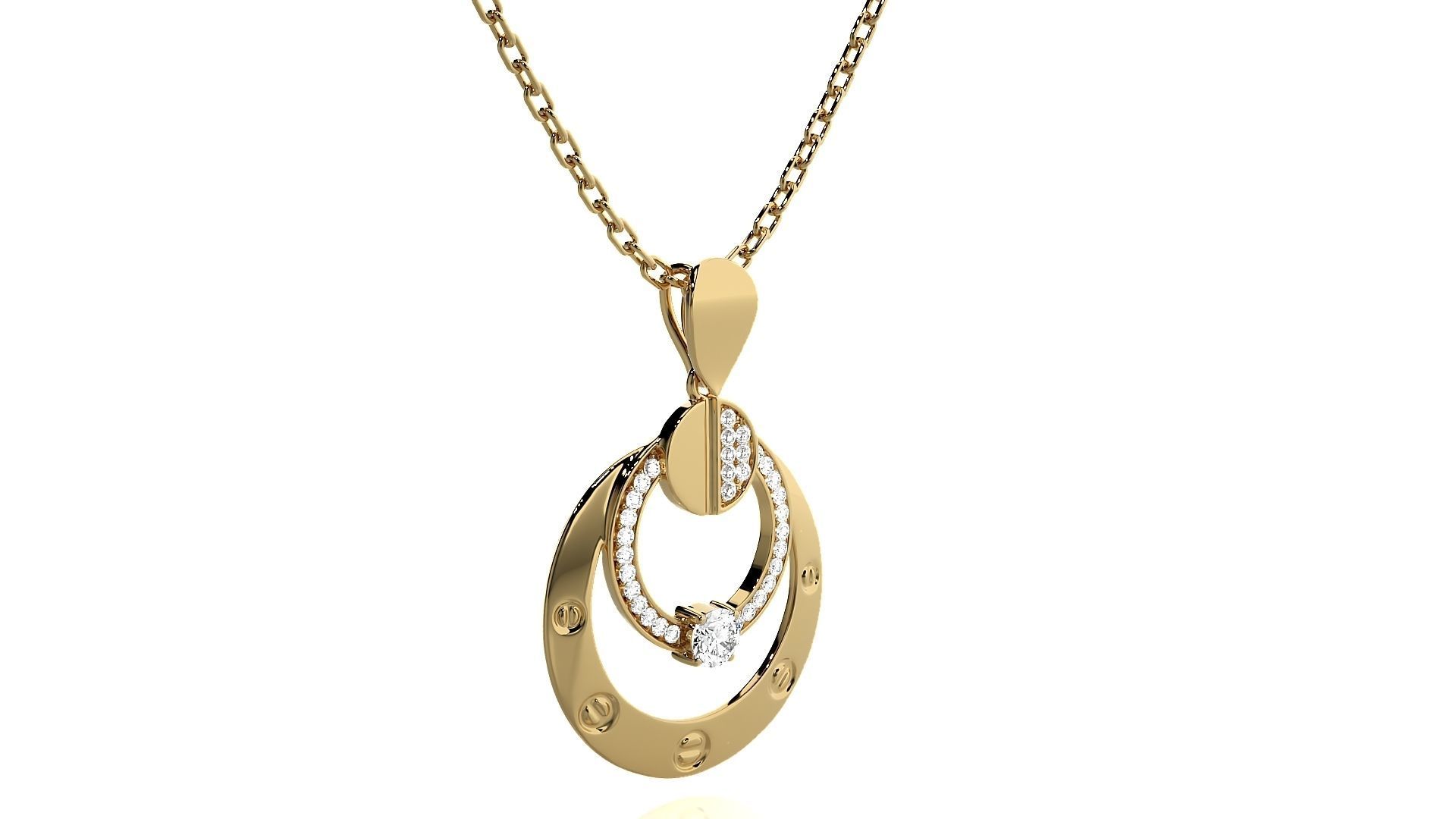 Women Circle pendant 3dm stl render detail  3D print model_10