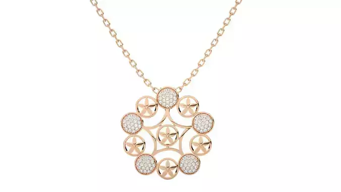 Women flower star pendant 3dm stl render detail 