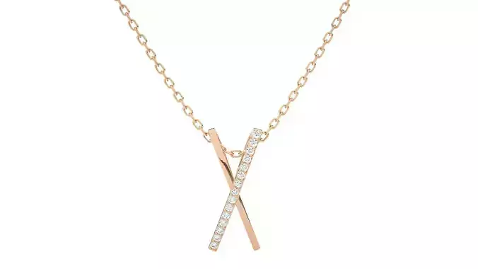 Women X diamond pendant 3dm stl render detail 