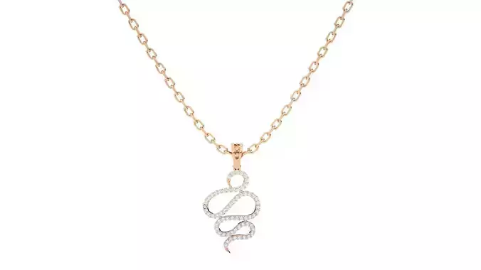 Women snake pendant 3dm stl render detail 