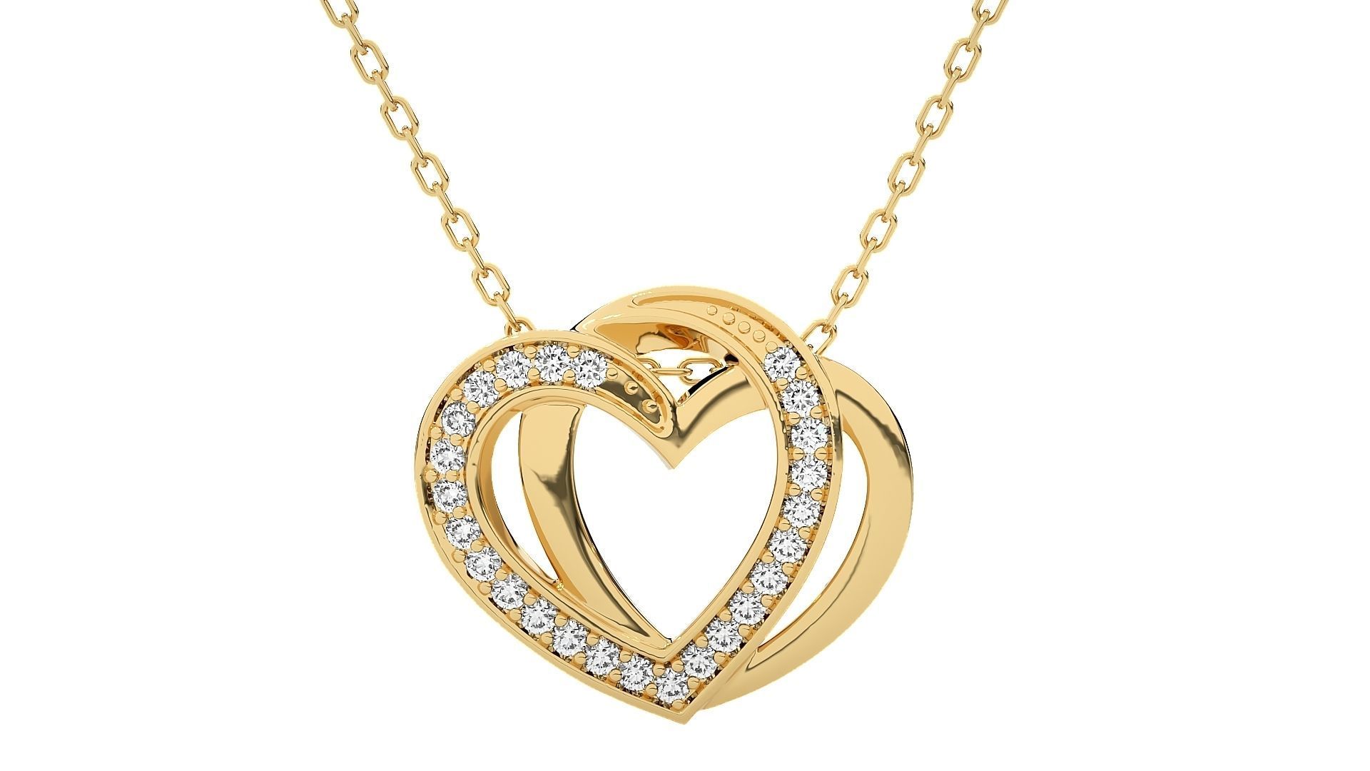 Women Heart pendant 3dm stl render detail  3D print model_9