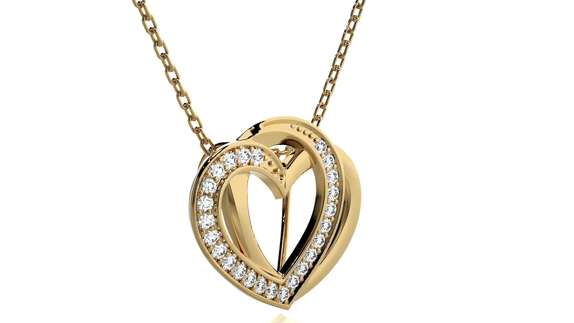 Women Heart pendant 3dm stl render detail  3D print model_10