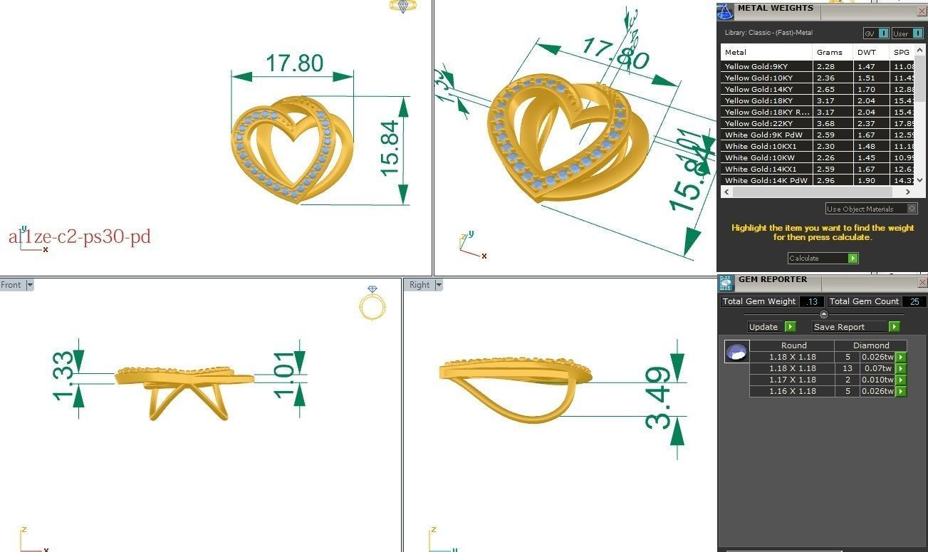 Women Heart pendant 3dm stl render detail  3D print model_1