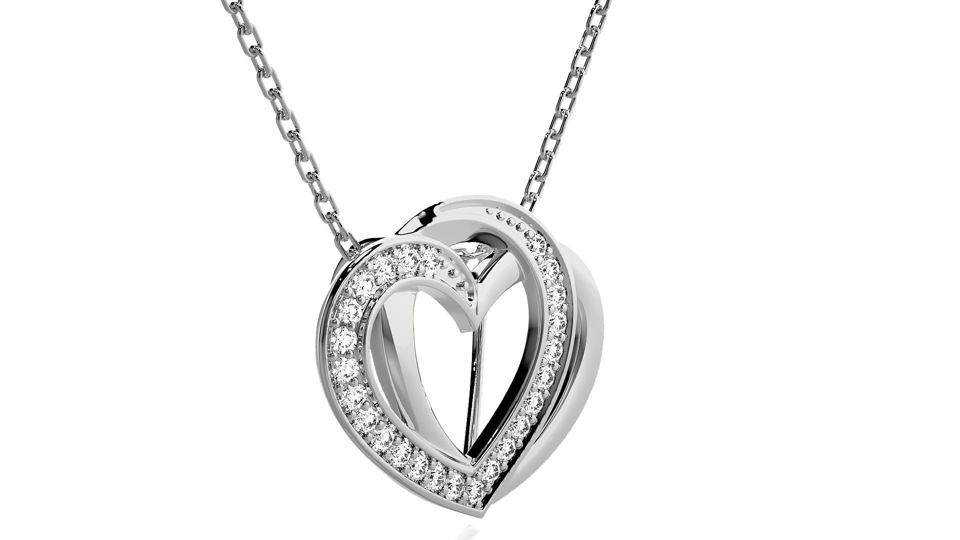 Women Heart pendant 3dm stl render detail  3D print model_6